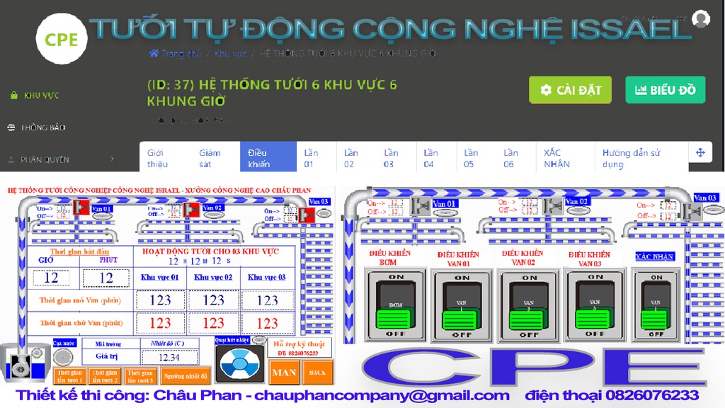 Vận hành hệ thống tưới tự động